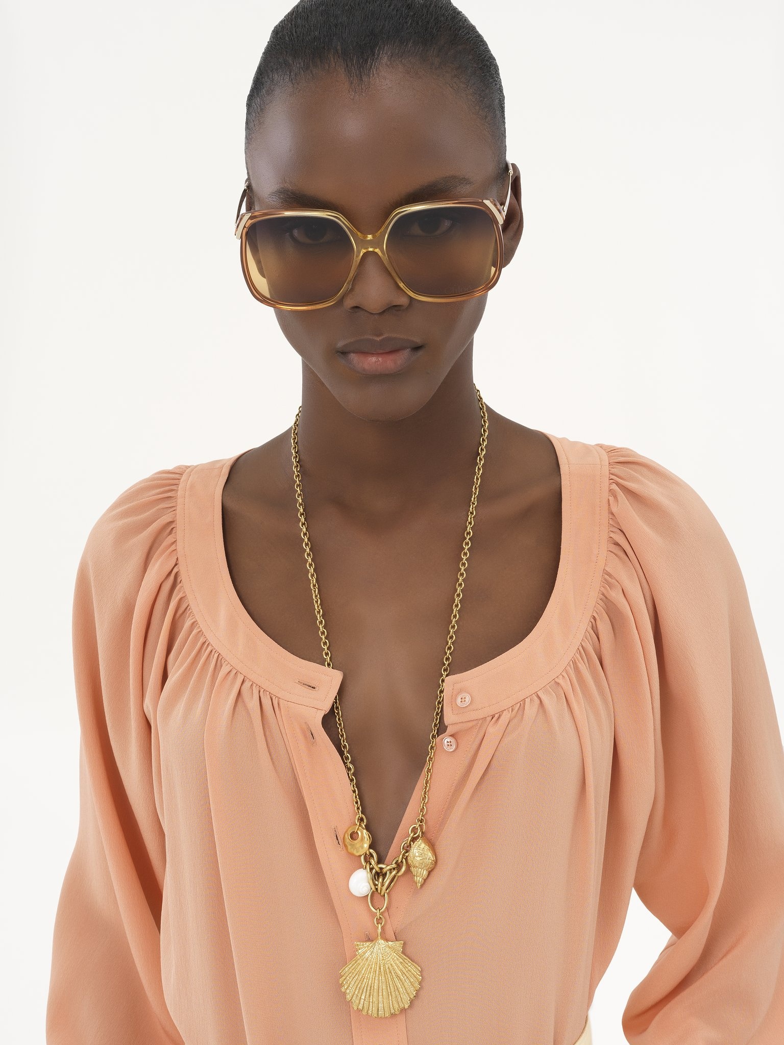 SCOOP-NECK BLOUSE IN CRÊPE DE CHINE - 7
