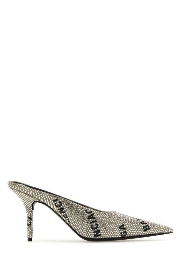 Balenciaga Woman Embellished Suede Square Knife Mules - 1