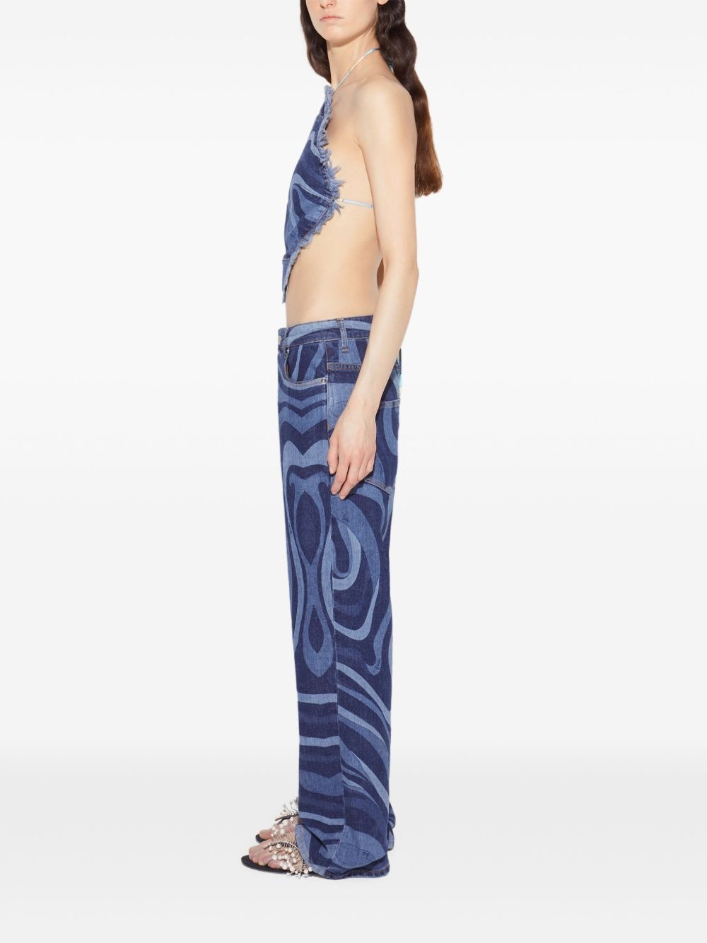 denim halterneck top - 3