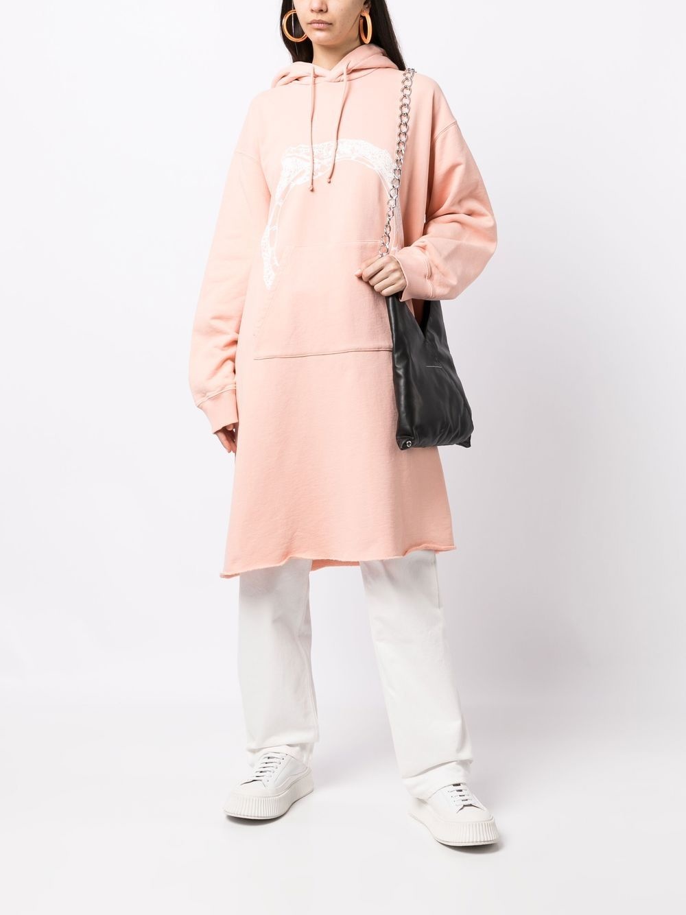 snake-print hooded dress - 2