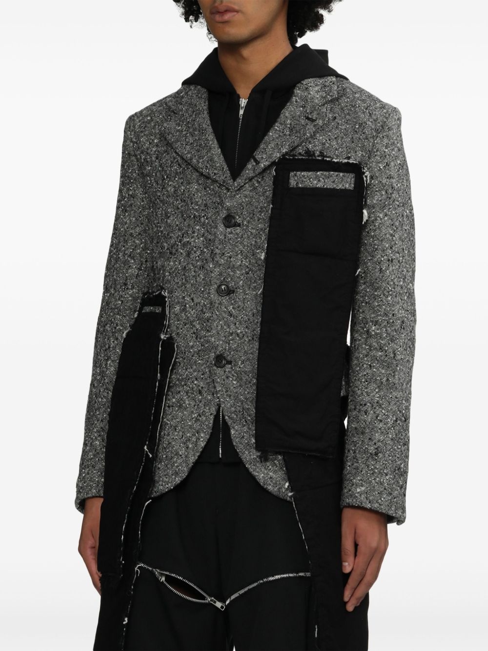 tweed panelled blazer - 4