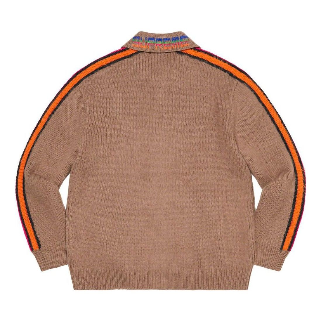 Supreme Supreme Sleeve Stripe Zip Up Sweater 'Brown Blue