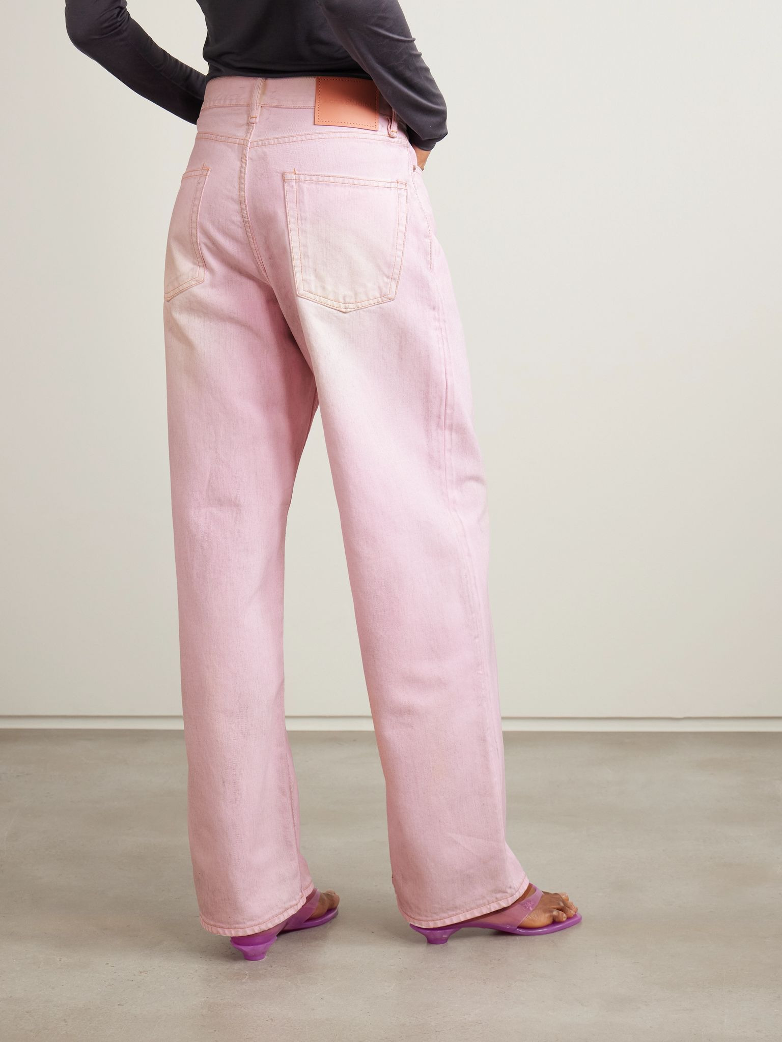 1981 mid-rise wide-leg jeans Baby pink - 4