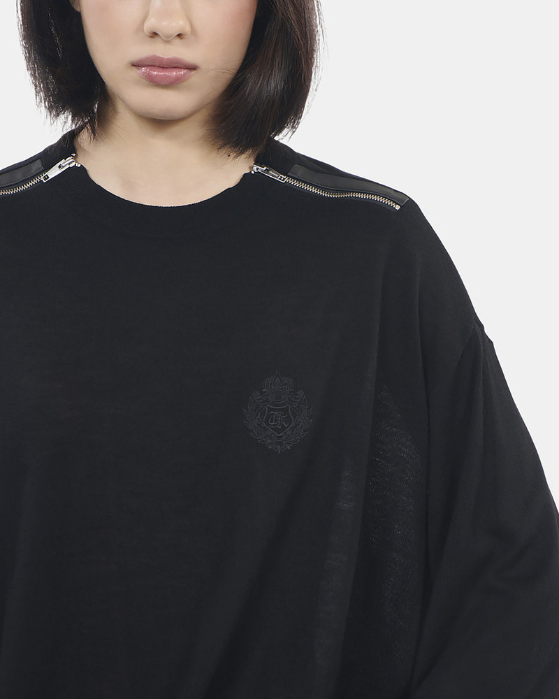 BLACK MERINO WOOL SWEATER 6