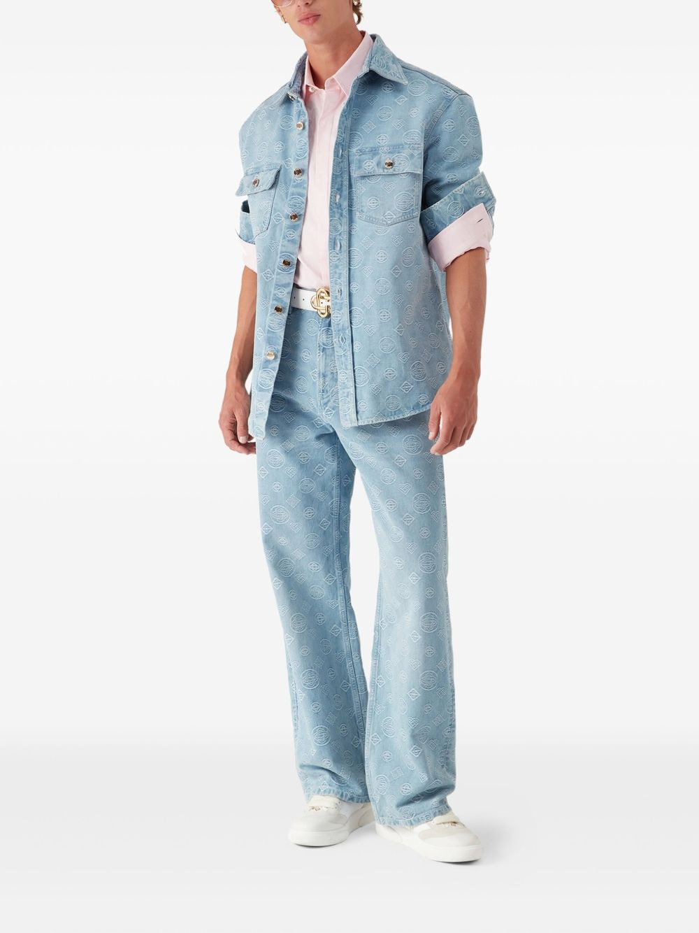 monogram-embroidered shirt - 2