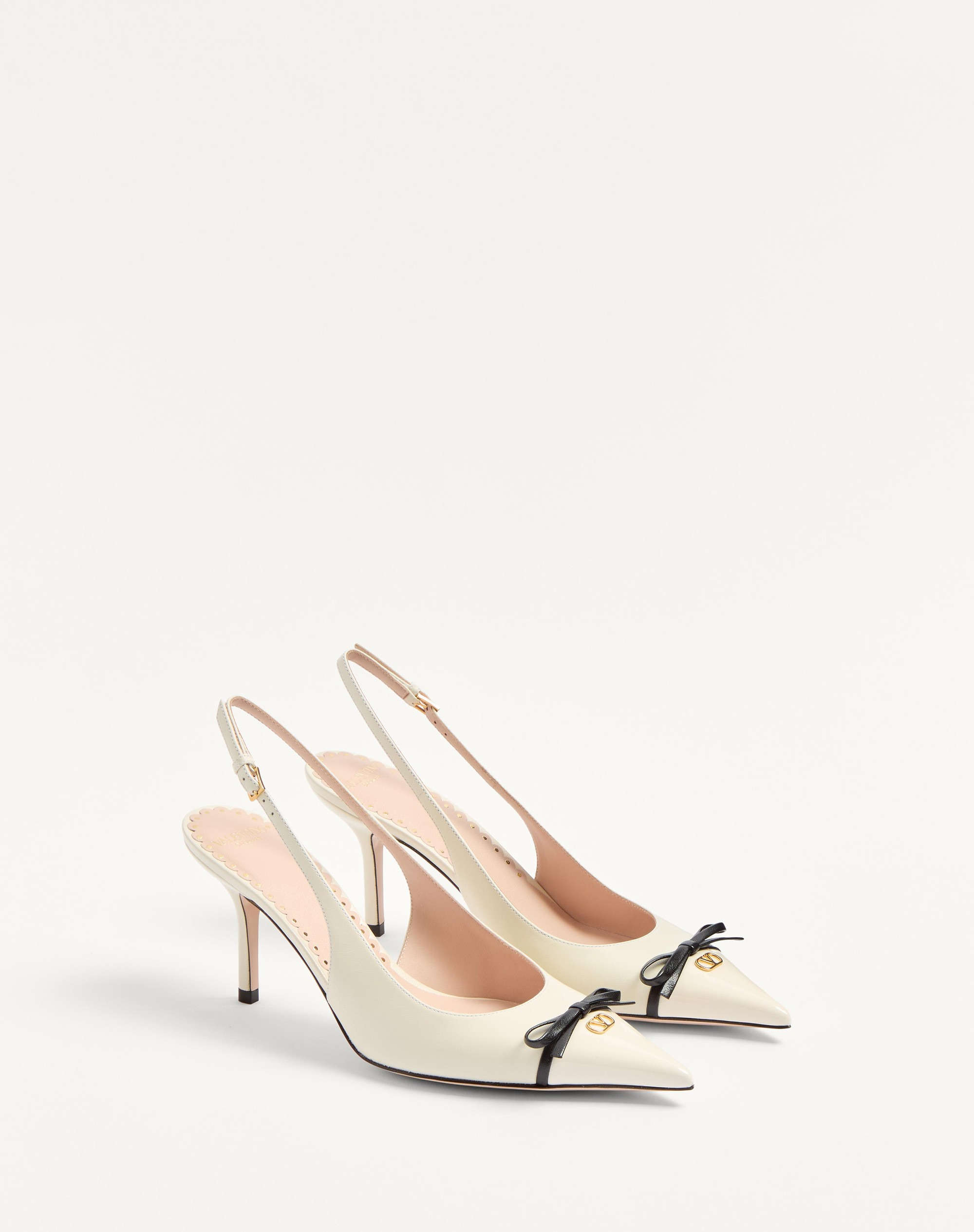 BEPOINTY SLINGBACK PUMP IN PATENT LEATHER AND KIDSKIN 80MM - 3