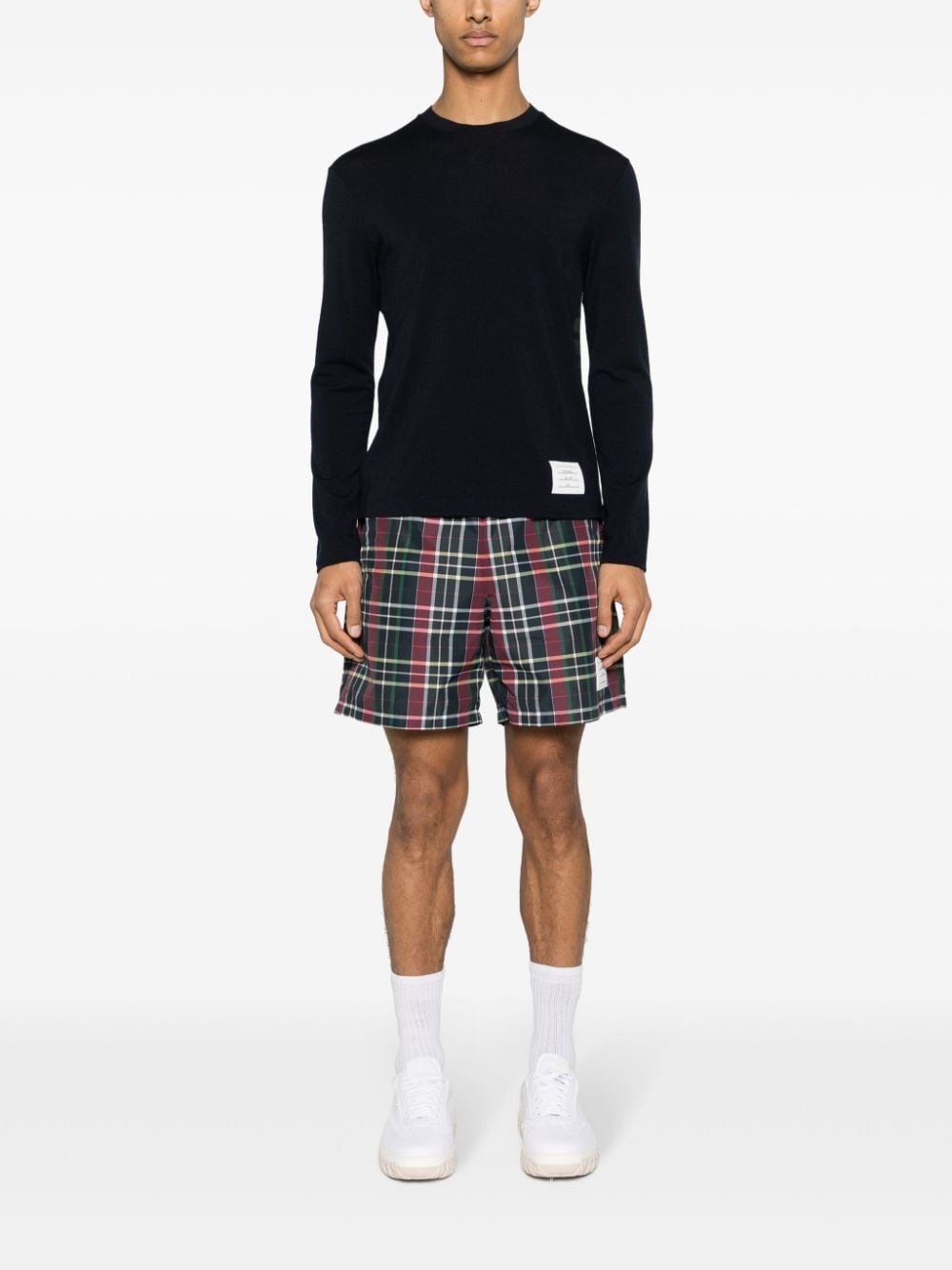 stripe-detailing wool T-shirt - 2