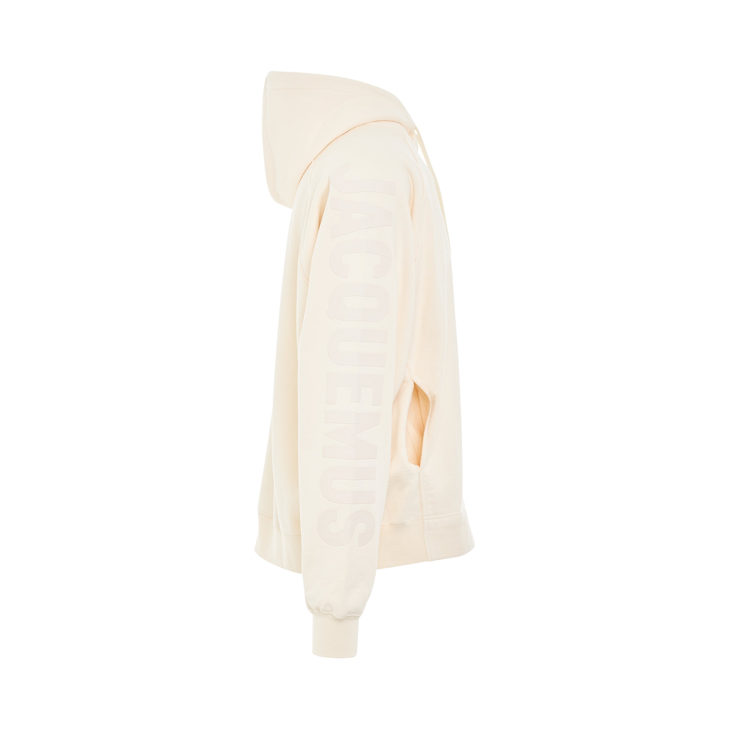 Typo Logo Hoodie in Light Beige - 5