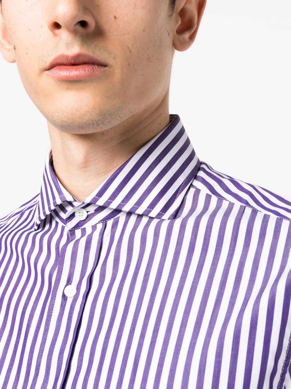 striped long-sleeve cotton shirt - 5