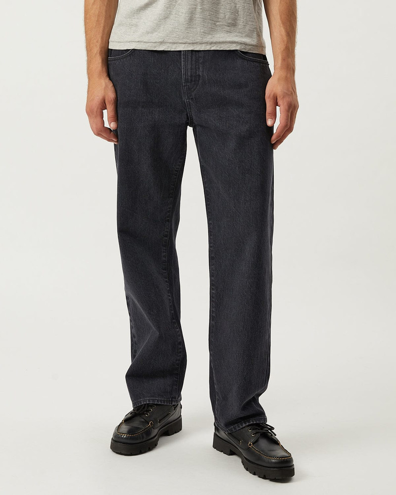 SELVEDGE 5 POCKET JEAN - WASHED BLACK 4