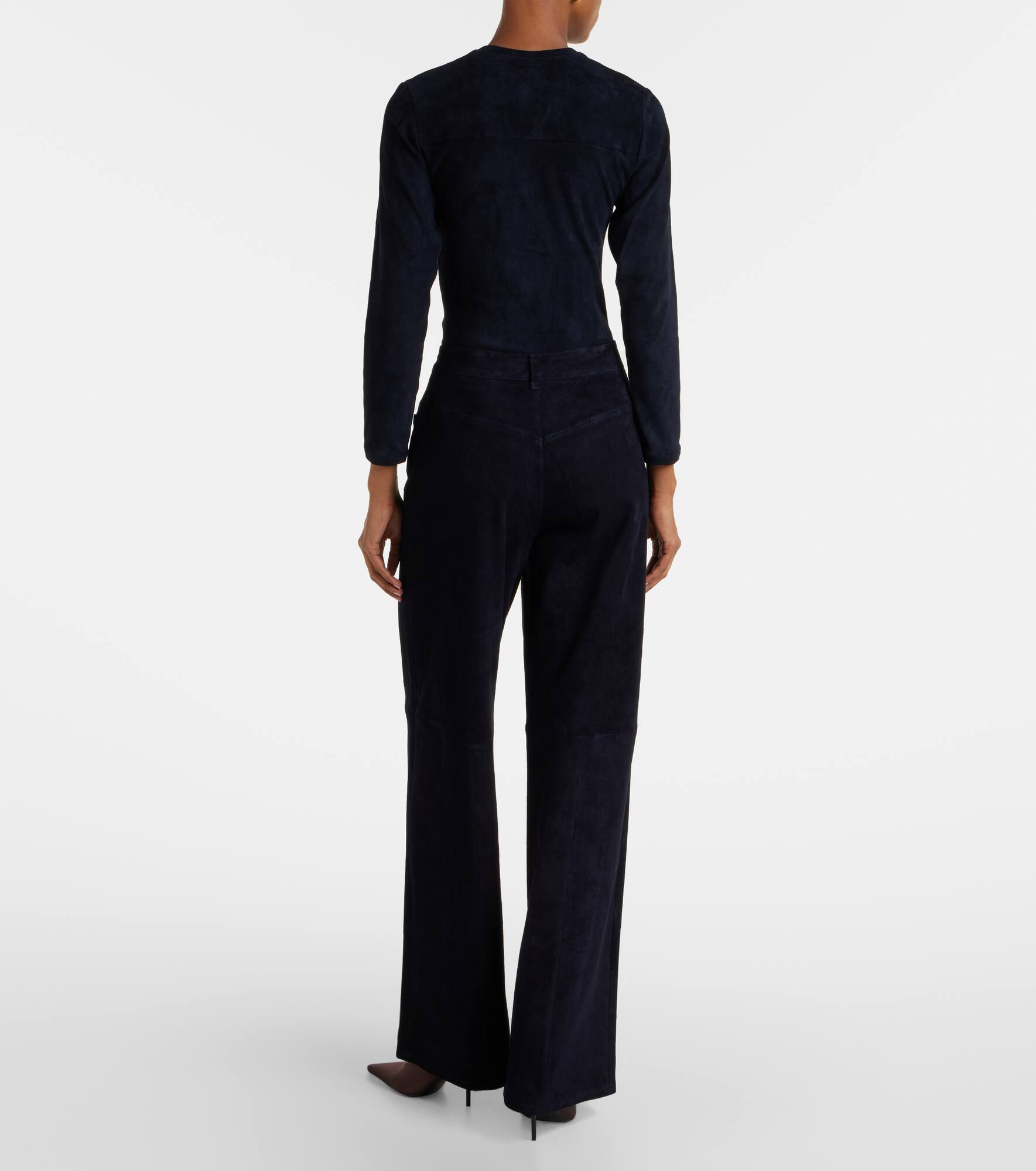 Mytheo high-rise suede wide-leg pants - 3