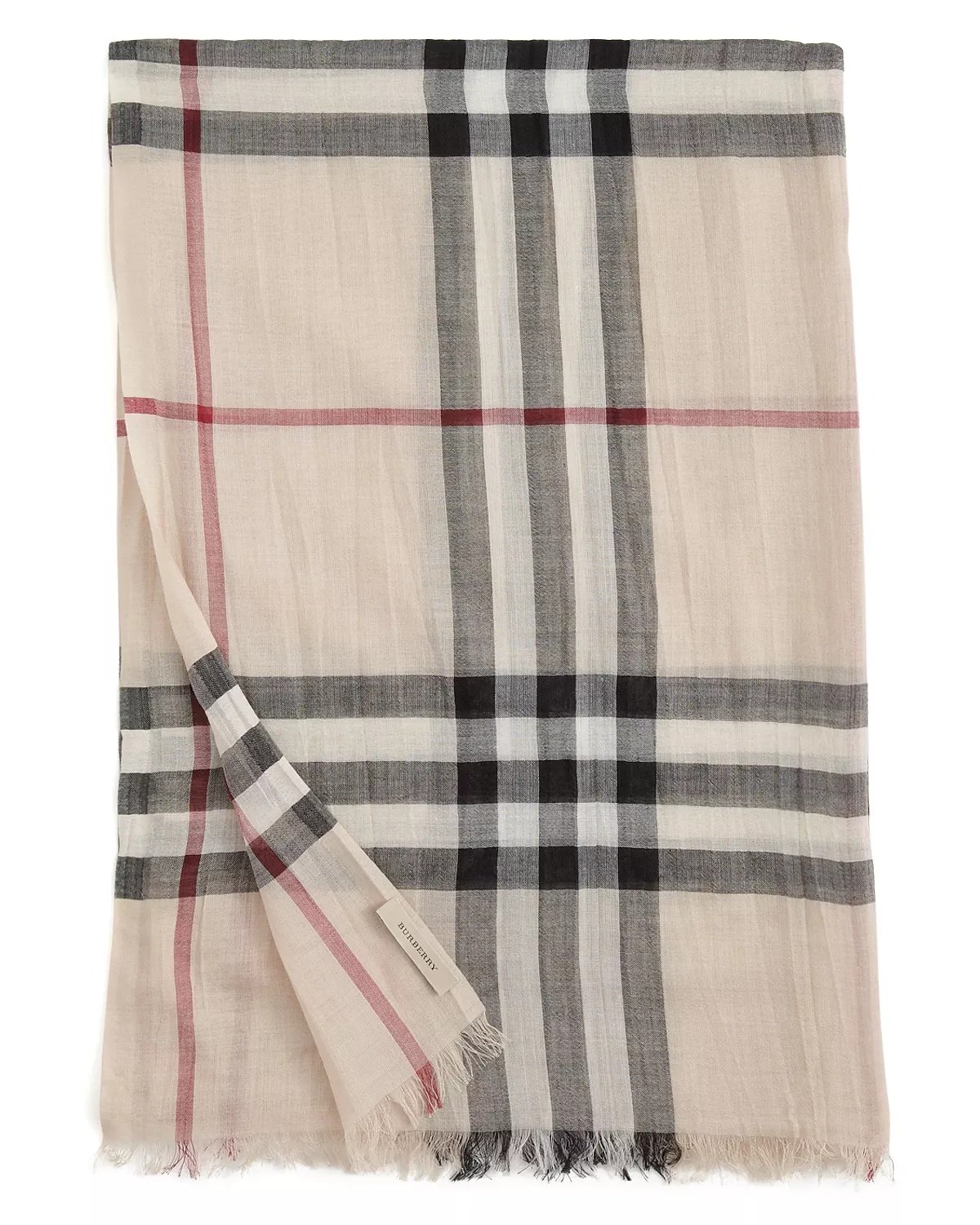 Lightweight Giant Check Wool & Silk Scarf - 2