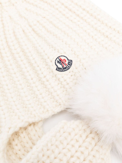 Moncler logo-patch pompom-detail beanie outlook