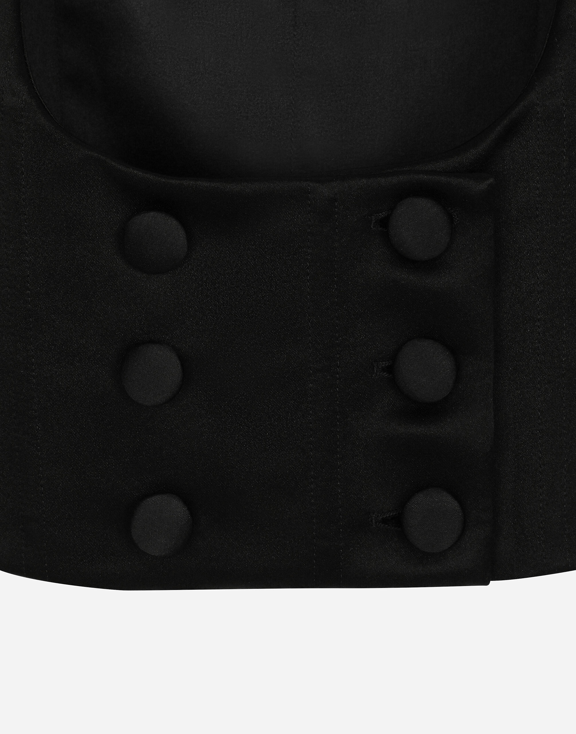 Double-breasted silk duchesse tuxedo jacket - 3