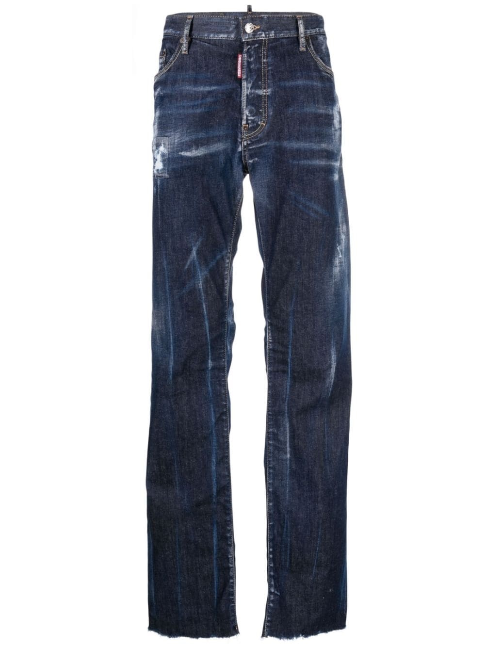 bleach-effect straight-leg jeans - 1