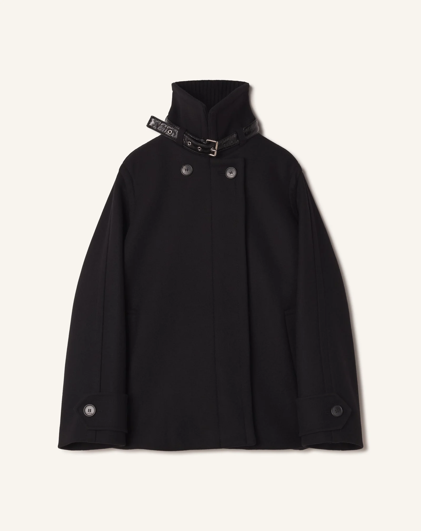 SHORT WOOL COAT WITH STAND-UP COLLAR - 1
