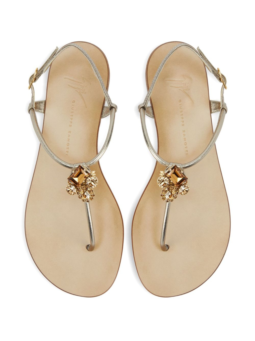 Efrata crystal-embellished leather sandals - 3