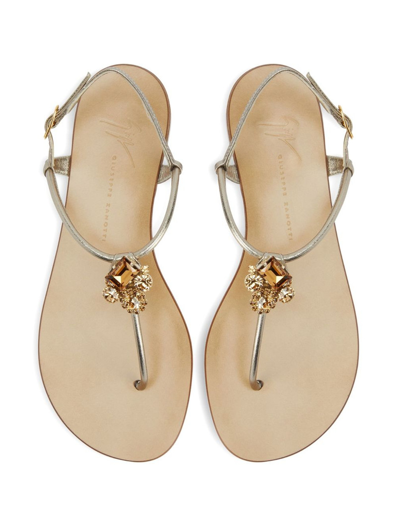 Efrata crystal-embellished leather sandals 3