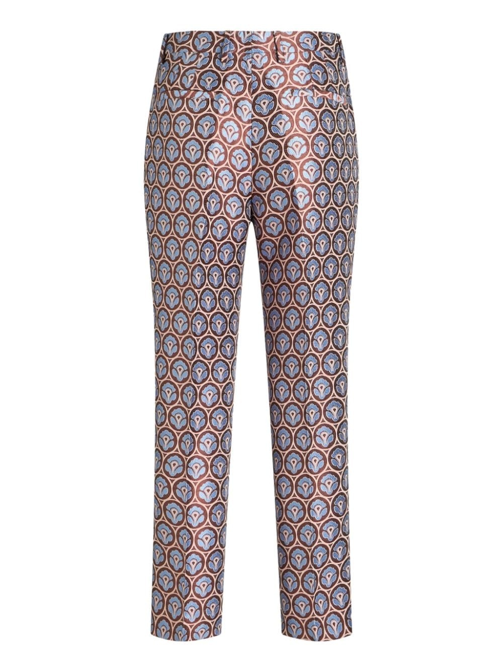 jacquard cropped trousers - 6