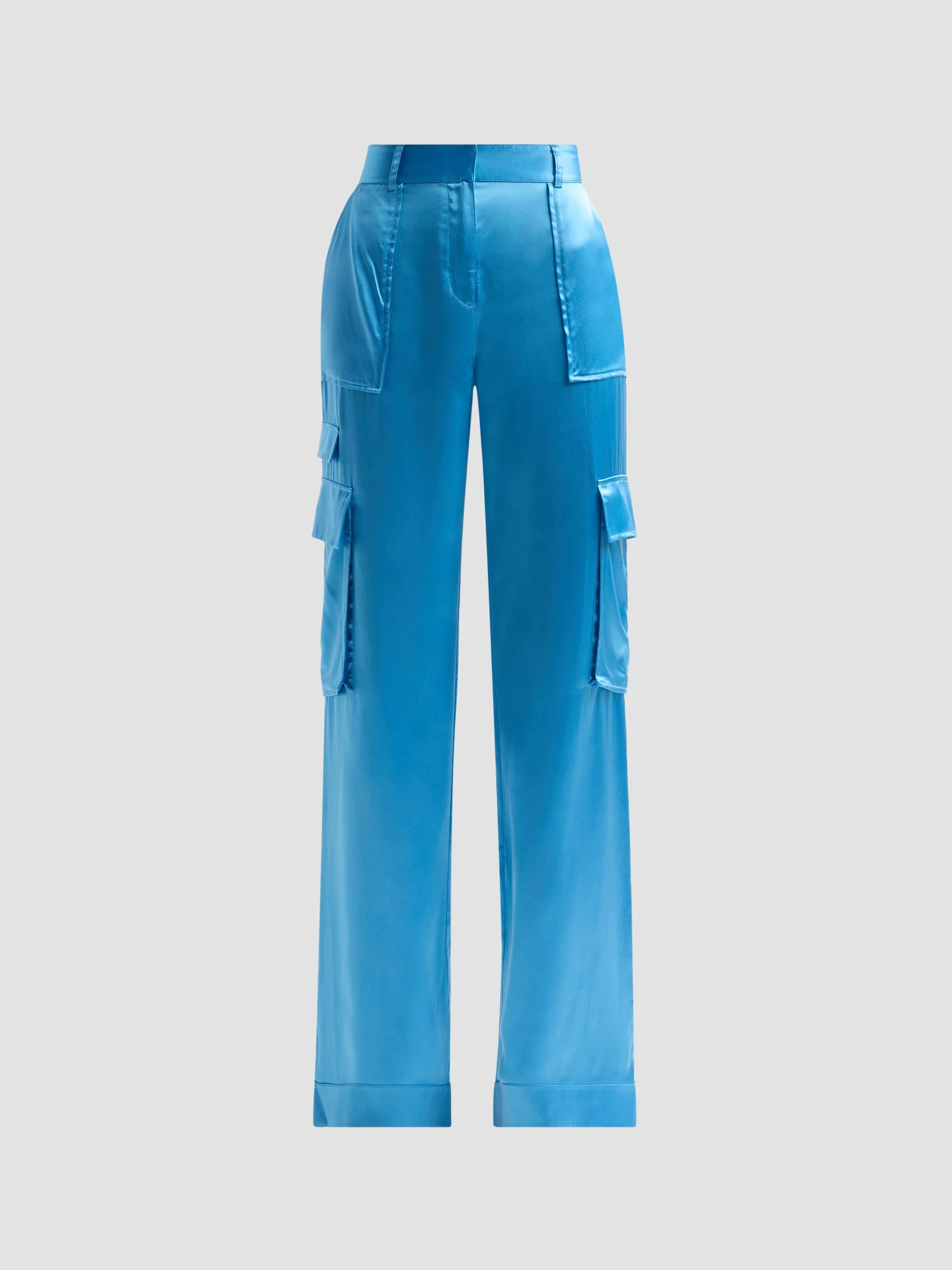 Women's Hannah Satin Cargo Wide-Leg Pants - Oasis - 1