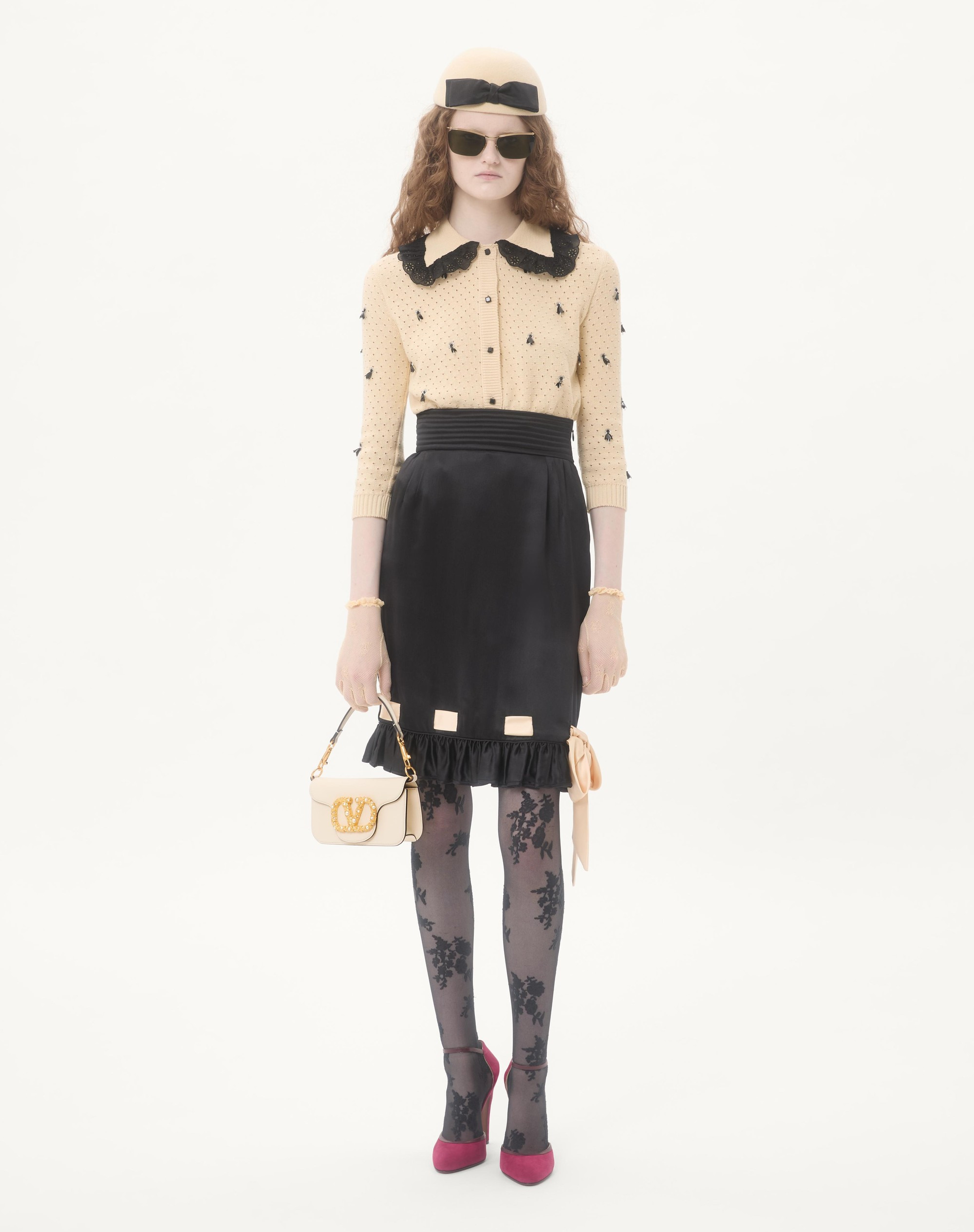 VALENTINO GARAVANI LOCÒ SMALL SHOULDER BAG IN CALFSKIN WITH JEWEL LOGO - 2