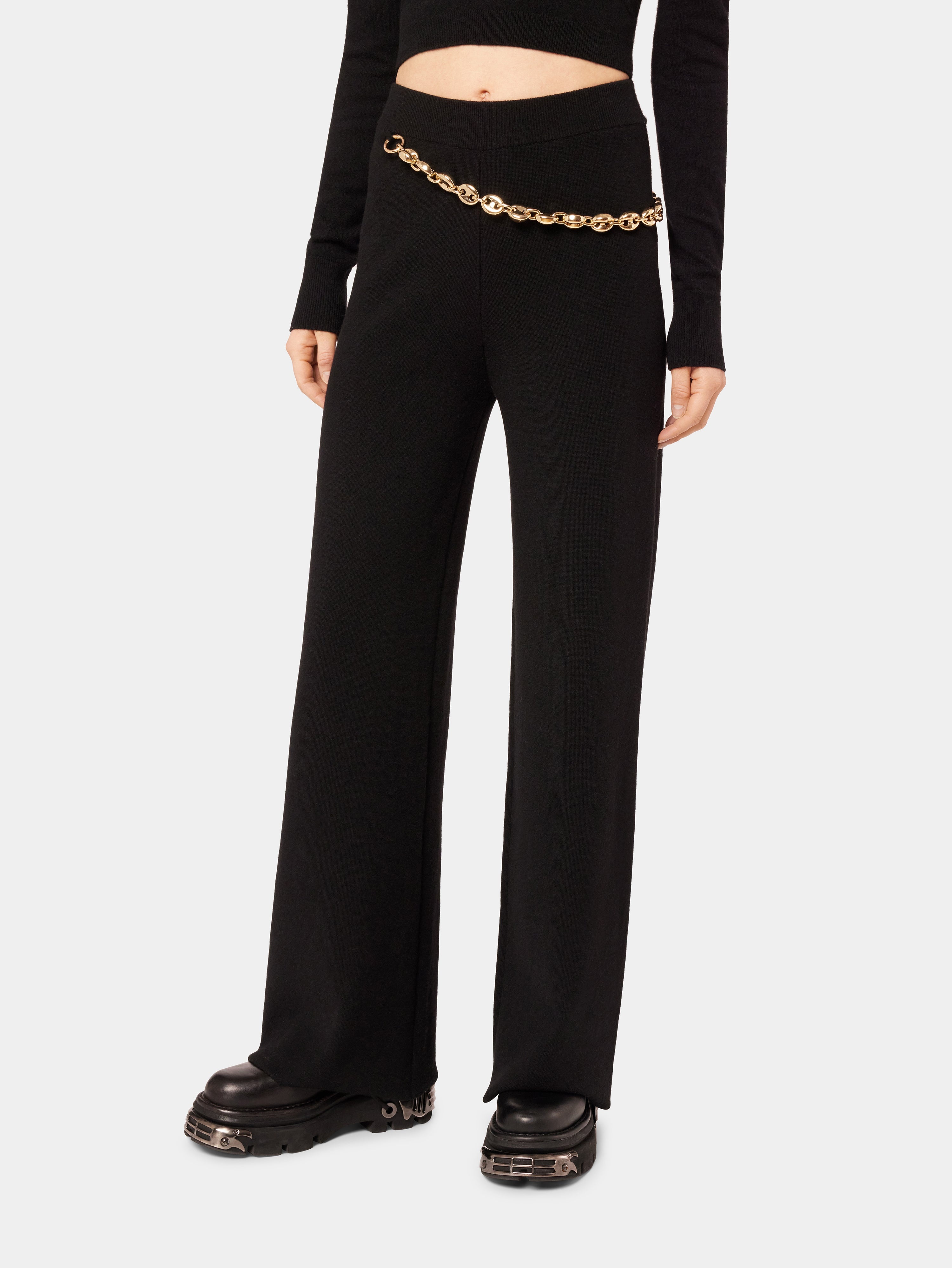 BLACK TROUSERS WITH EIGHT GOLD LINKS CHAIN - 3