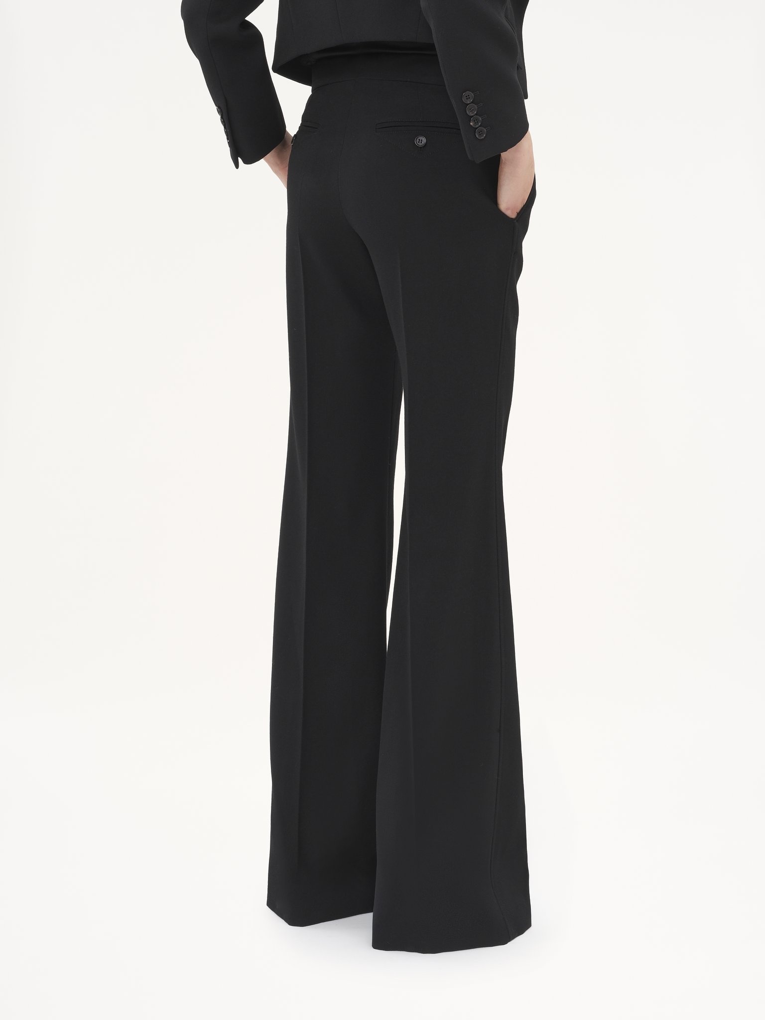 FLARED TAILORED PANTS IN WOOL GABARDINE - 5
