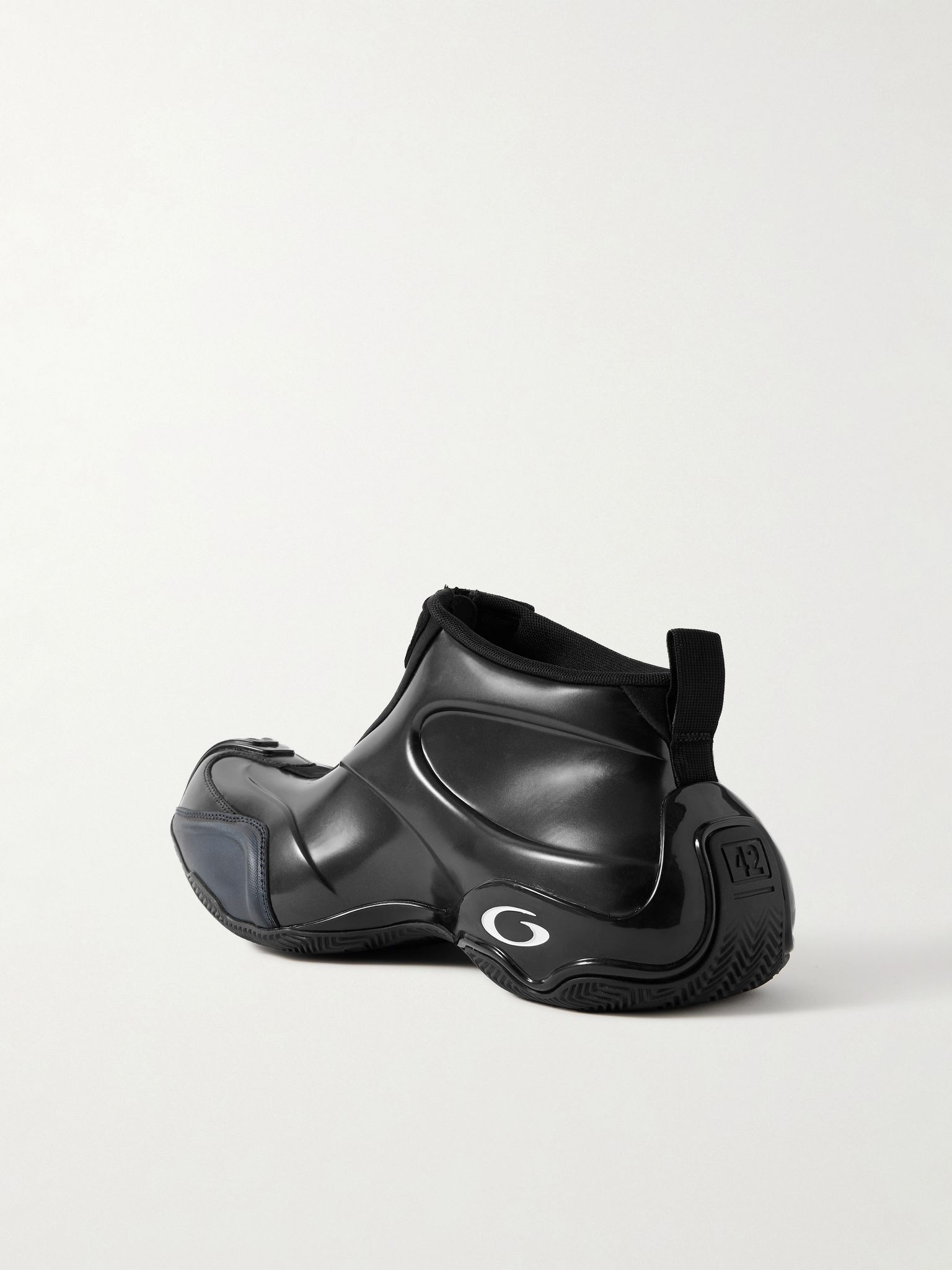 Basketball Neoprene-Trimmed Rubber Sneakers Black - 4
