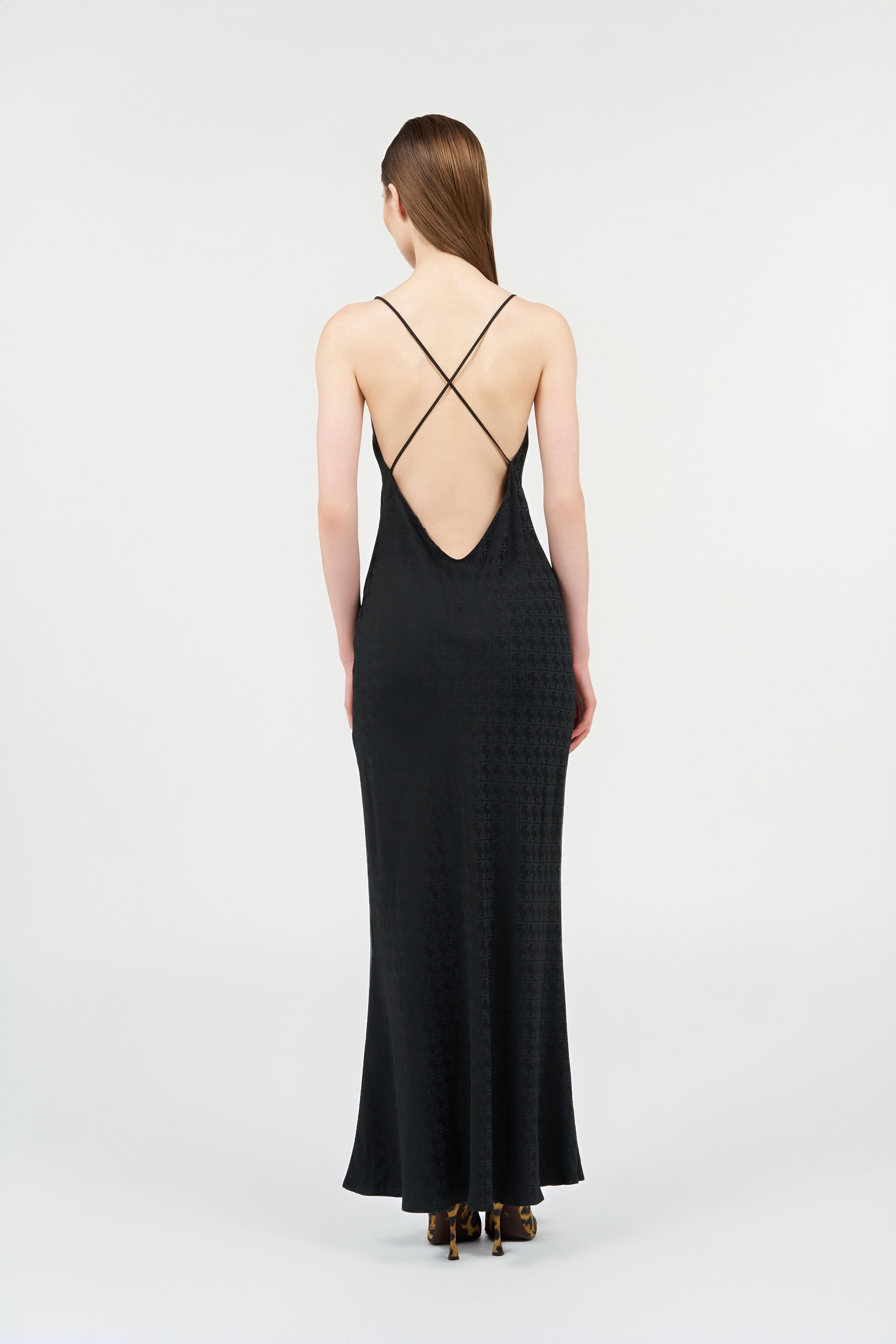Silk Maxi Dress with Monogram RC - 4
