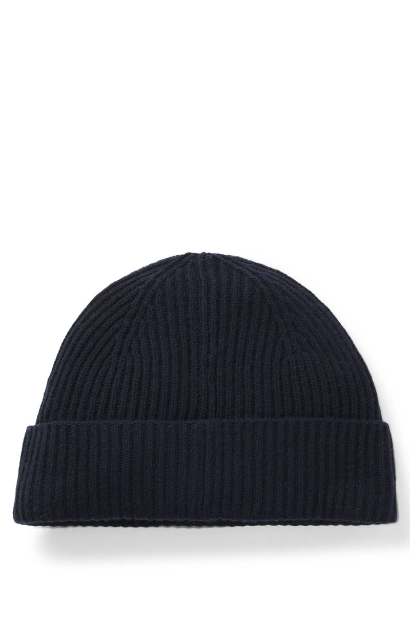 BOSS WOOL-CASHMERE BEANIE HAT WITH DOUBLE B MONOGRAM outlook