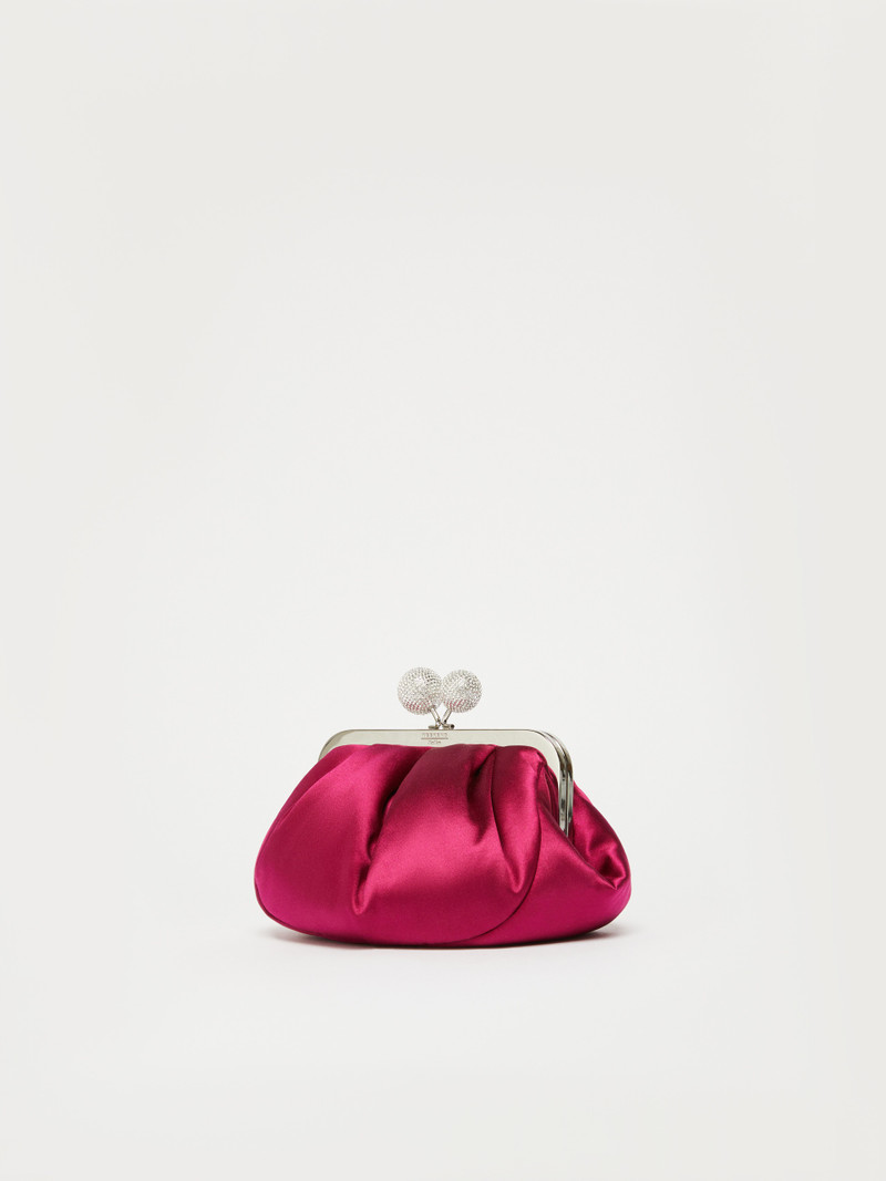WEEKEND Max Mara EMMY Small satin Pasticcino Bag with rhinestones outlook