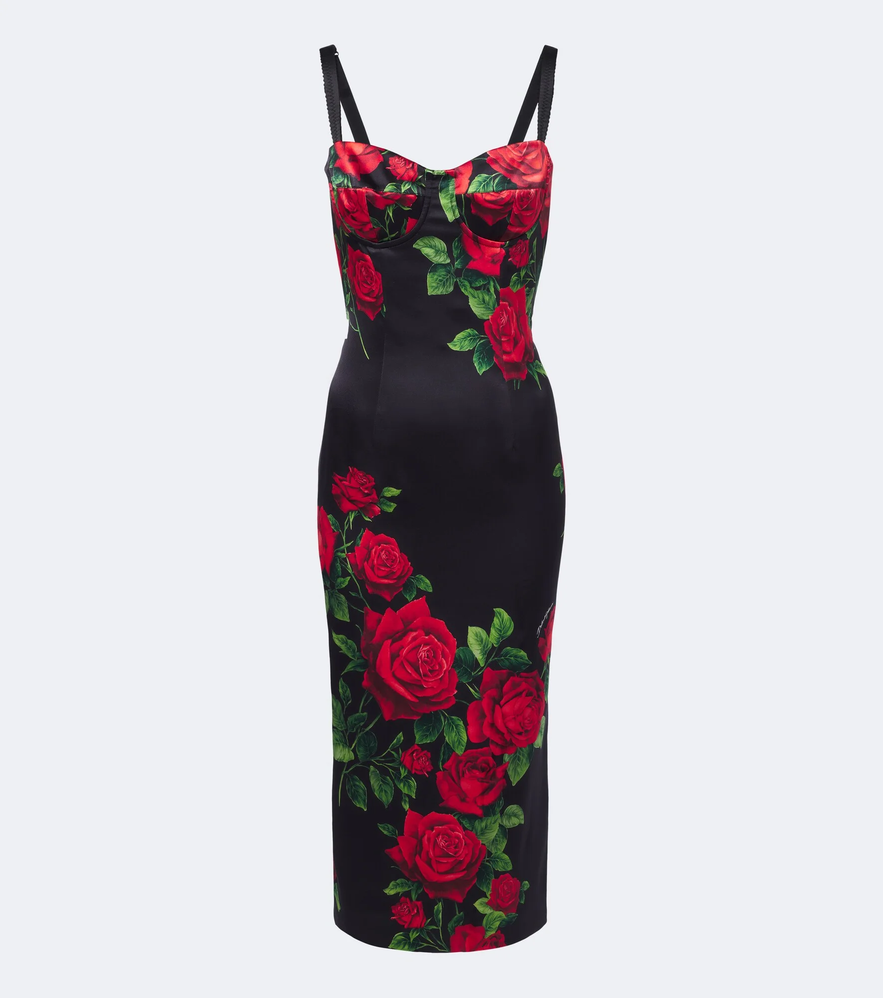 Floral silk-blend bustier dress - 1