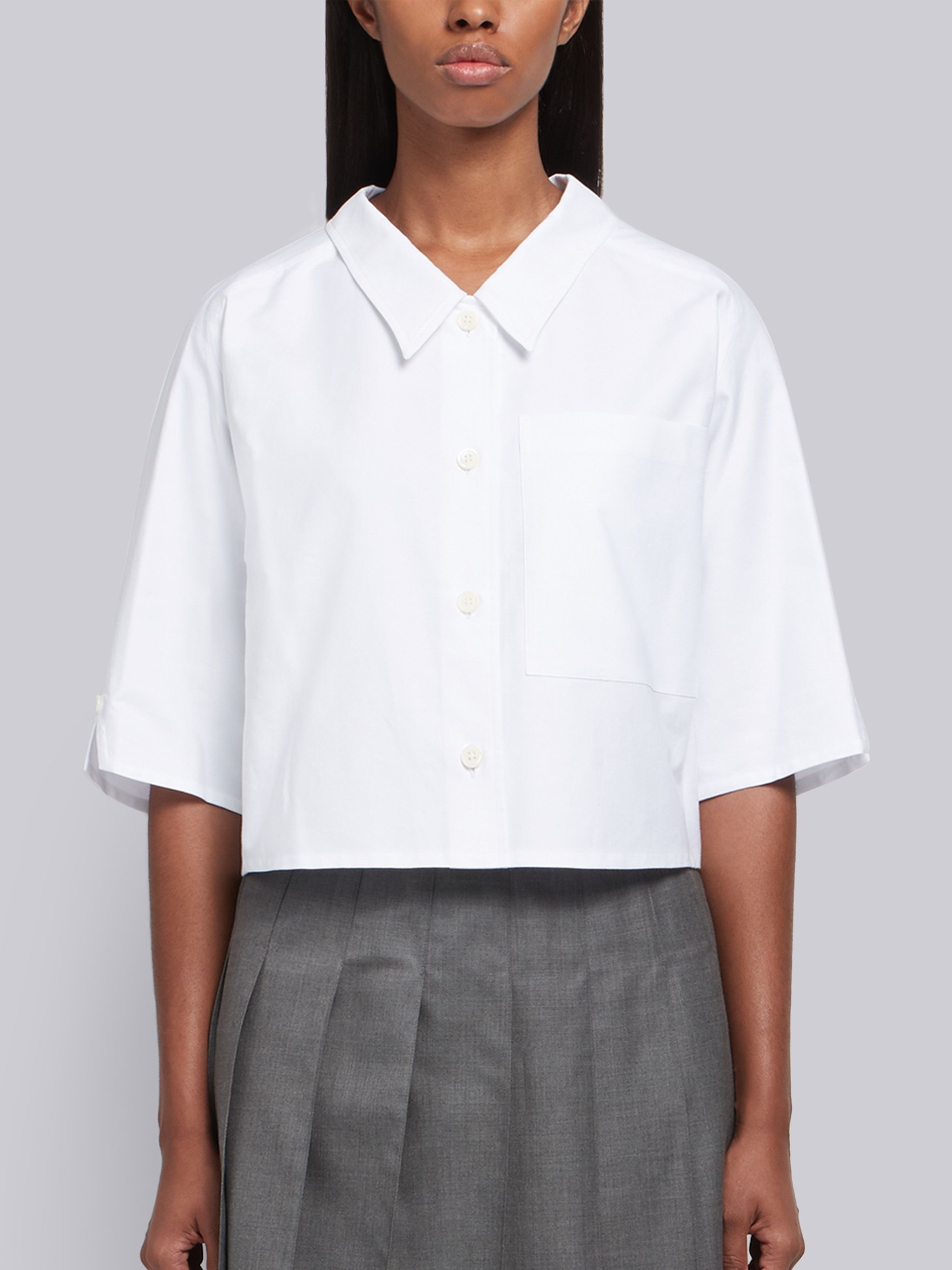 Bow Collar Oxford Cuban Tee - 1