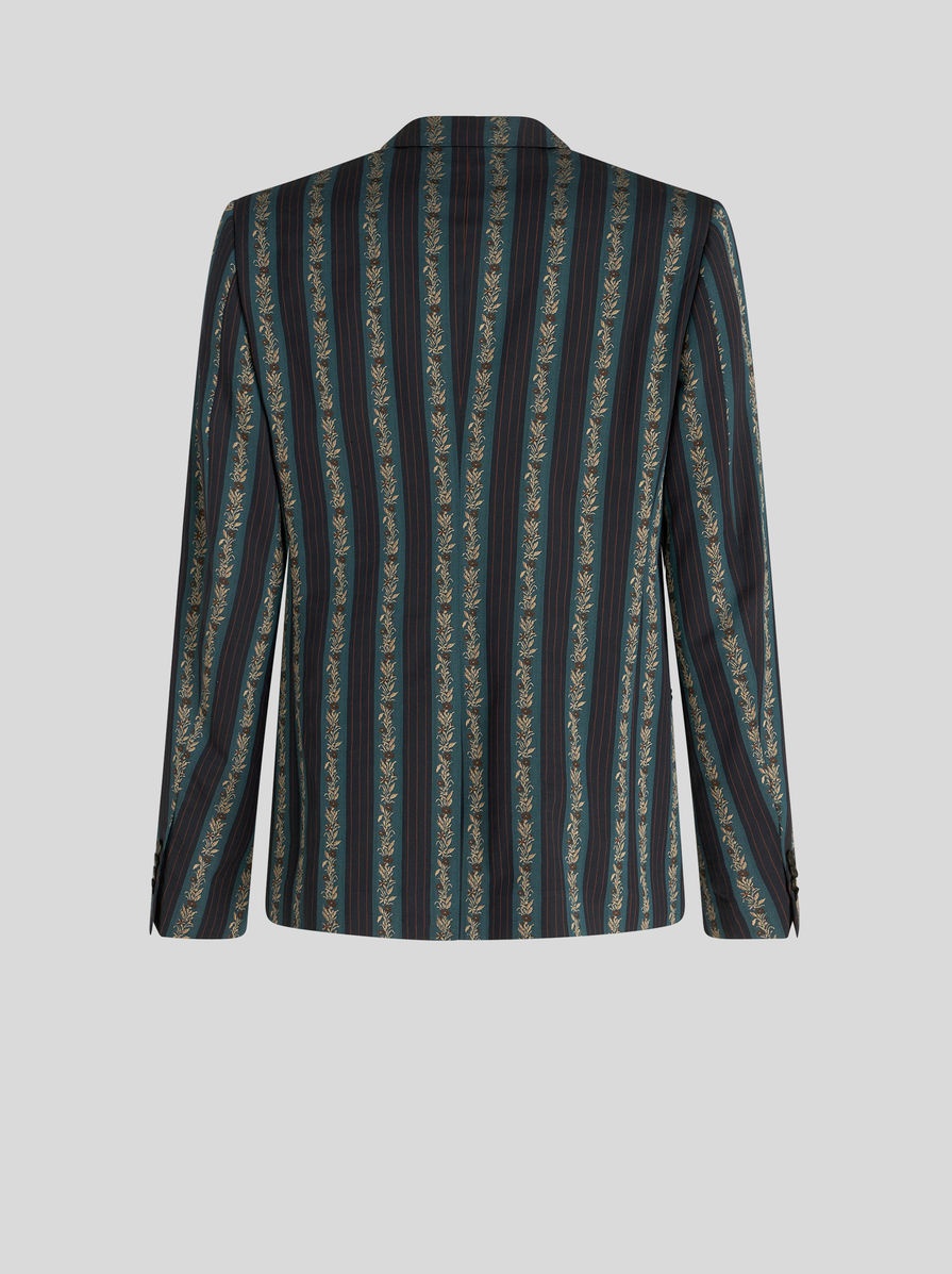 STRIPED DOUBLE-BREASTED JACQUARD JACKET - 5