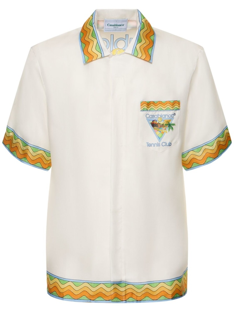 Tennis Club print silk s/s shirt - 1