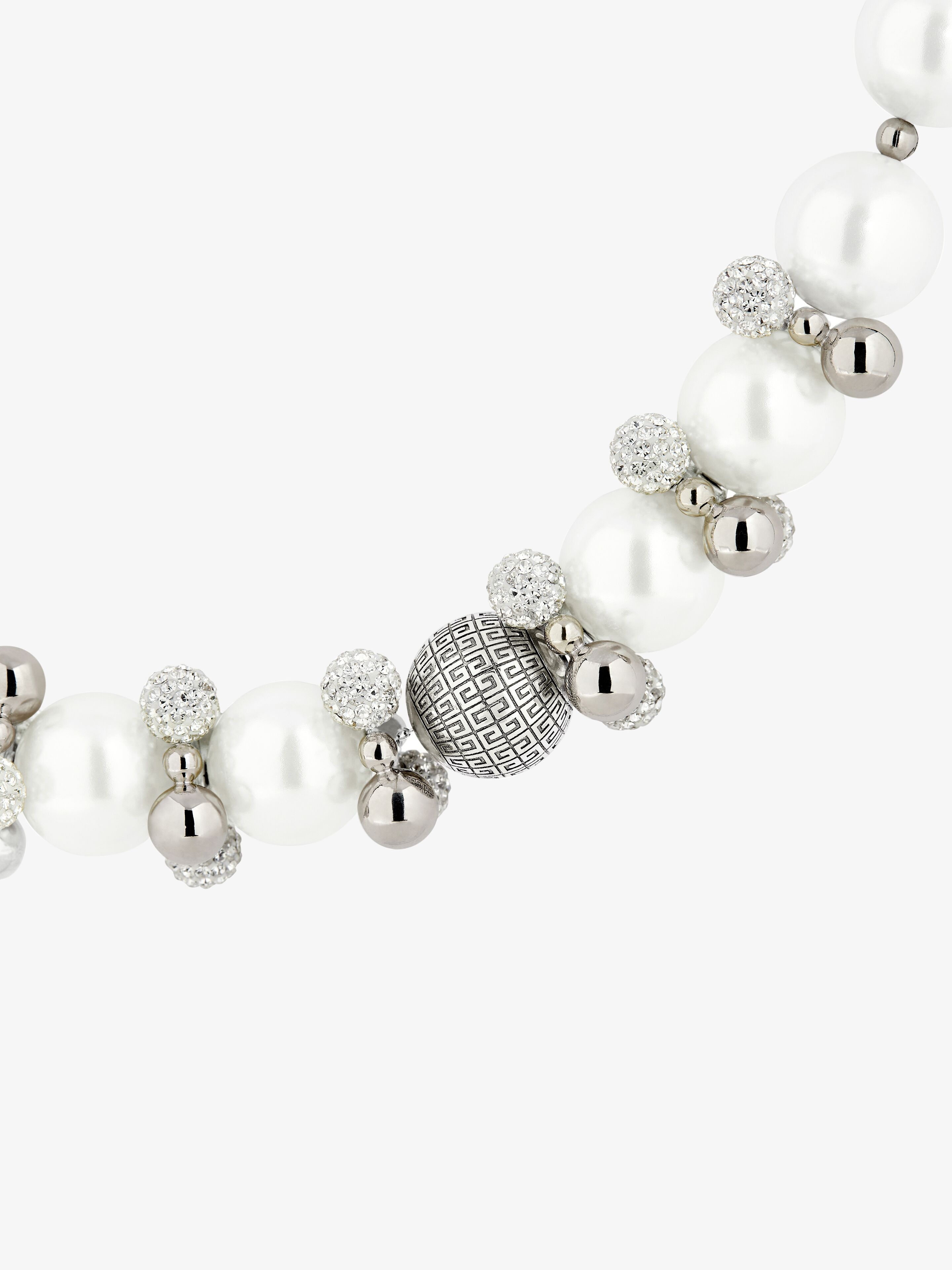 4G PEARL NECKLACE WITH CRYSTALS - 2
