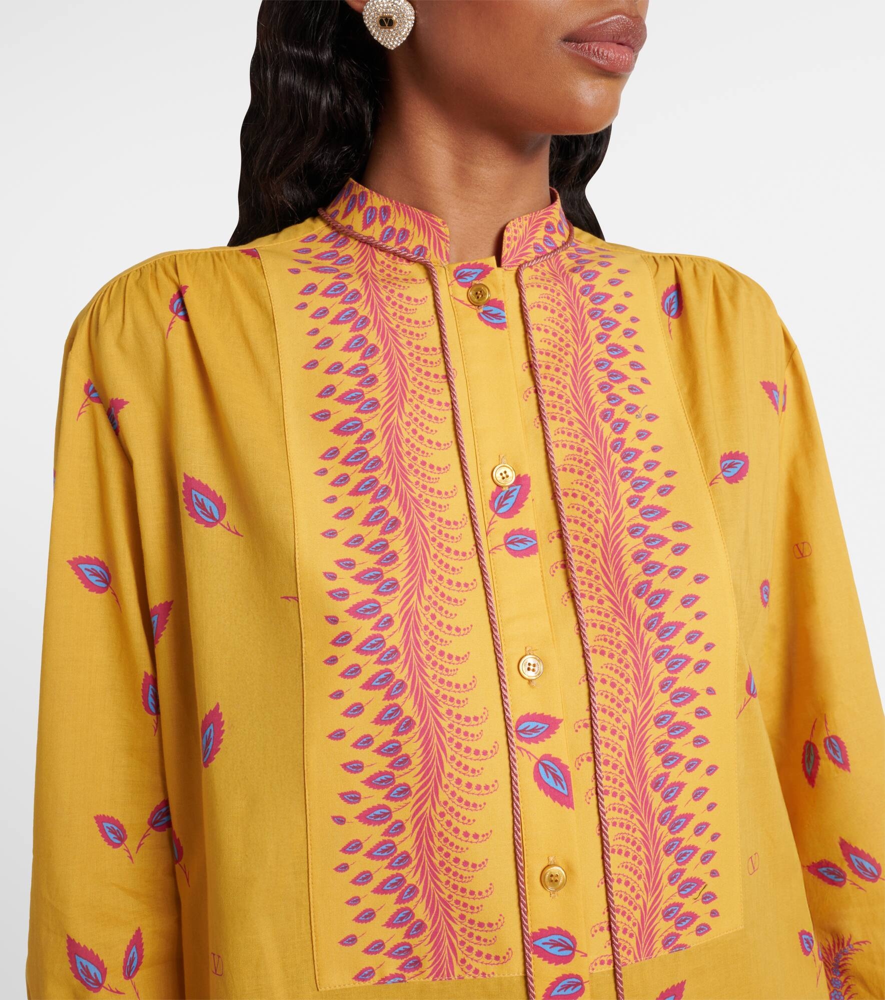 Printed cotton muslin shirt dress - 4