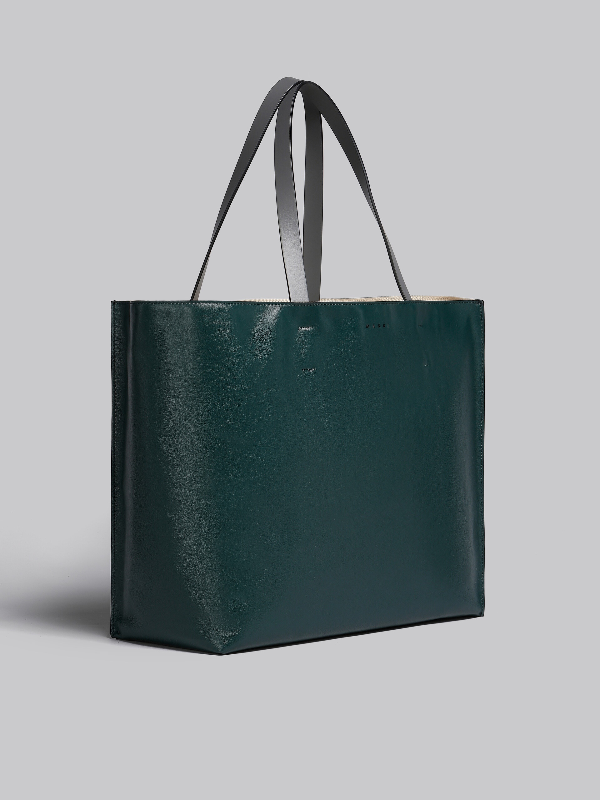 MUSEO SOFT BAG IN DARK GREEN AND DARK GREY LEATHER - 3