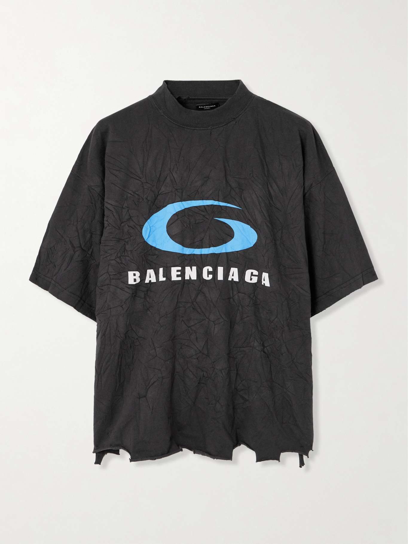 Tシャツ・カットソー BALENCIAGA Cropped logo t-shirt BALENCIAGA Cropped distressed printed cotton-jersey T-shirt