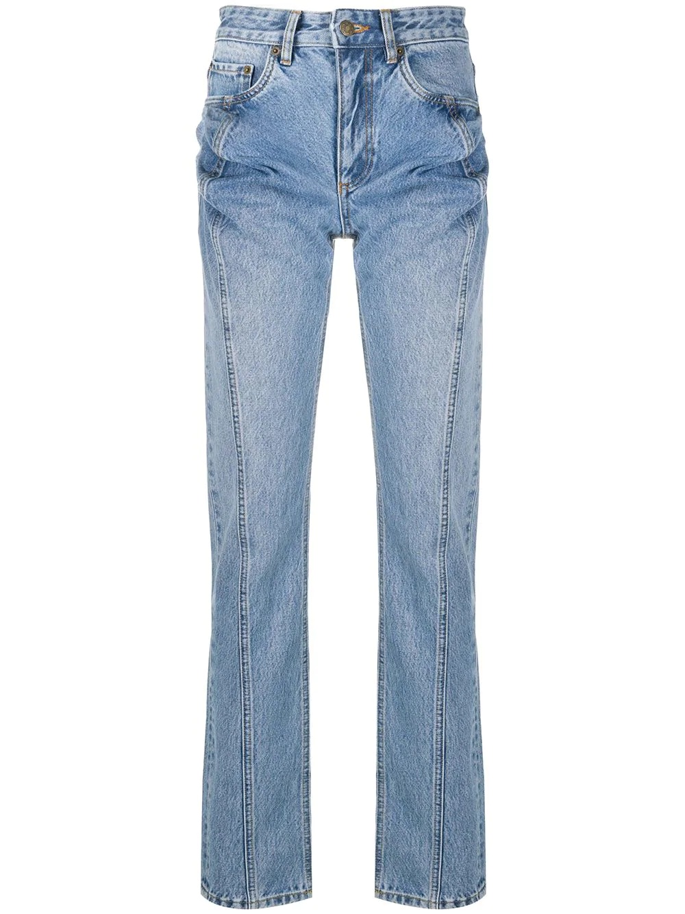 high-rise straight leg jeans - 1