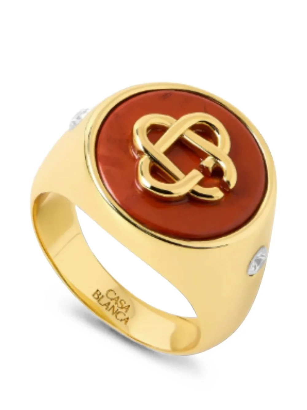 logo-plaque signet jasper ring - 1