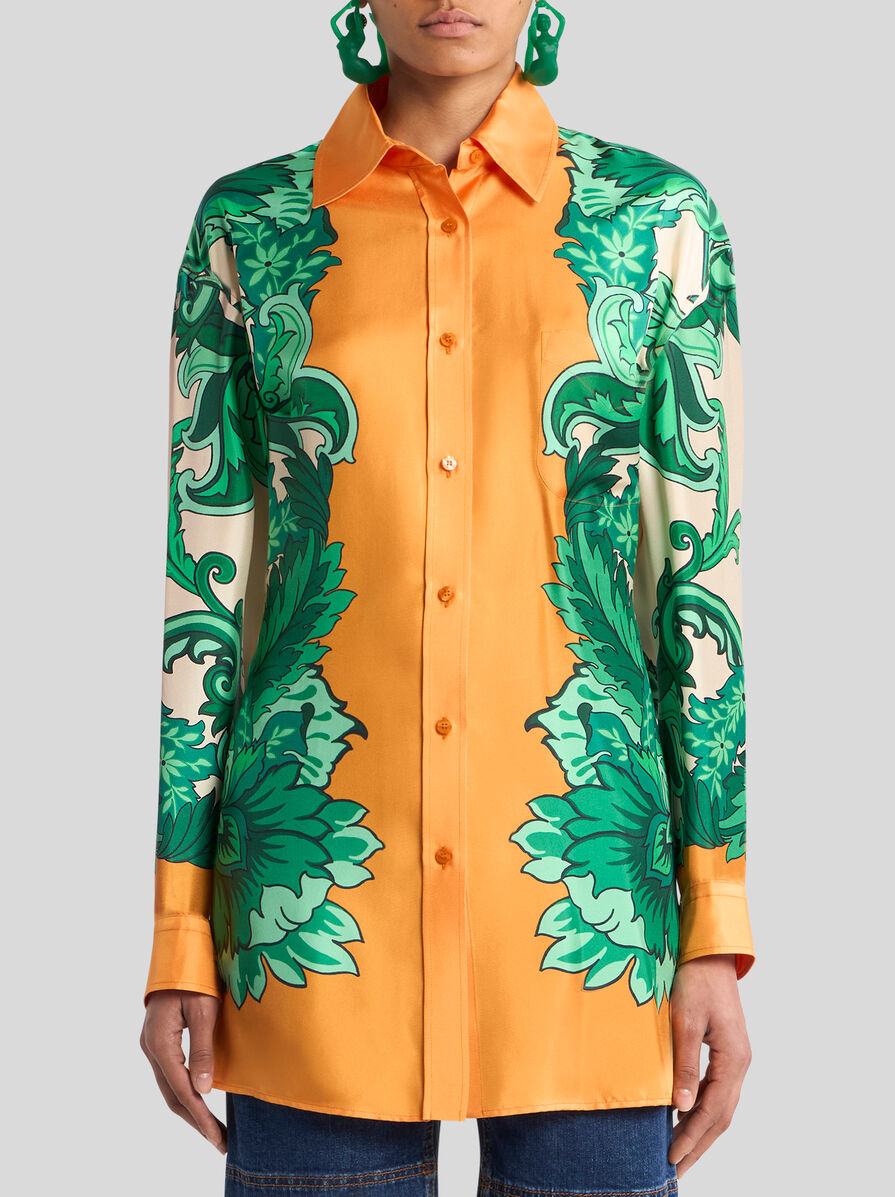 SHIRT WITH SCARF-STYLE FLORAL PRINT AND REAR KNOT - 2