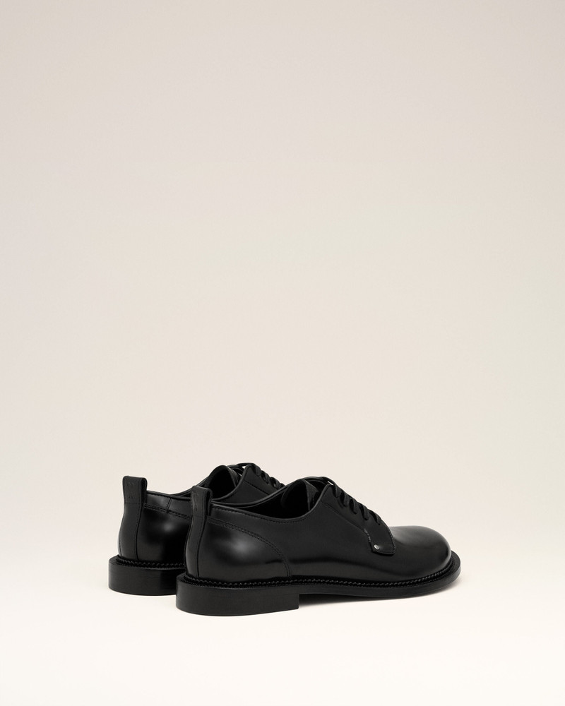 BLACK LEATHER ANATOMICAL TOE DERBIES 4