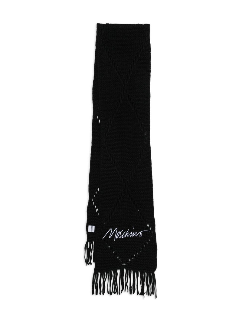 logo fringed scarf 1