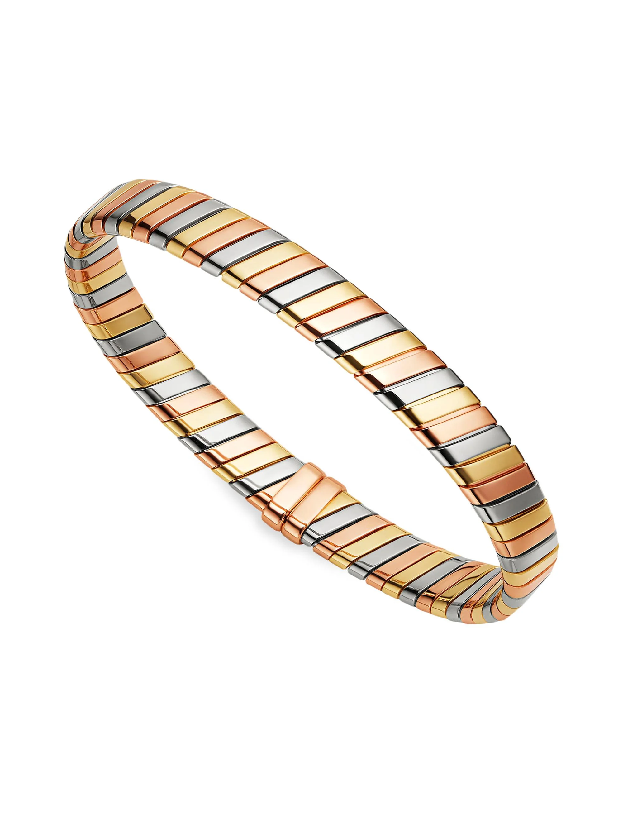 Women's Serpenti Tubogas 18K Yellow, White & Rose Gold Bracelet - Pink Gold - 1