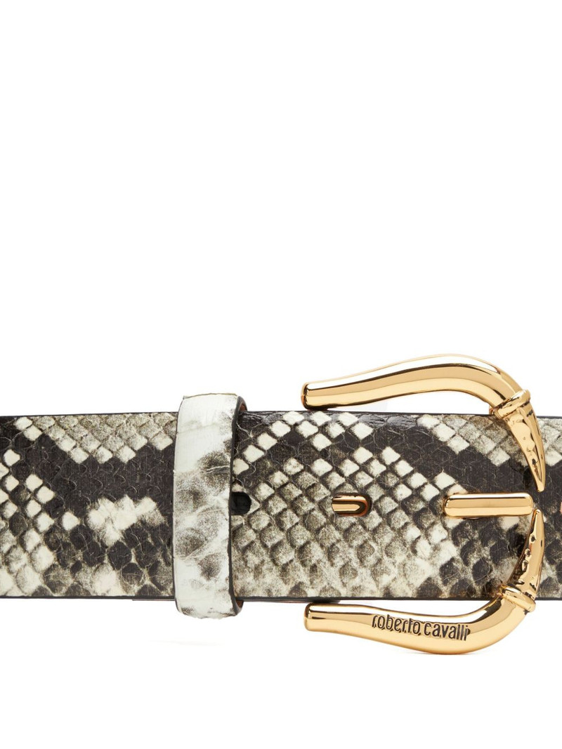 Roberto Cavalli fang buckle snakeskin belt outlook