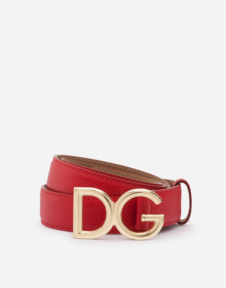 Dauphine calfskin belt with logo - 1