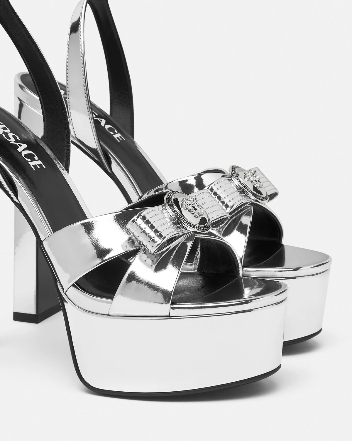 Gianni Ribbon Metallic Sandals 140 mm - 5