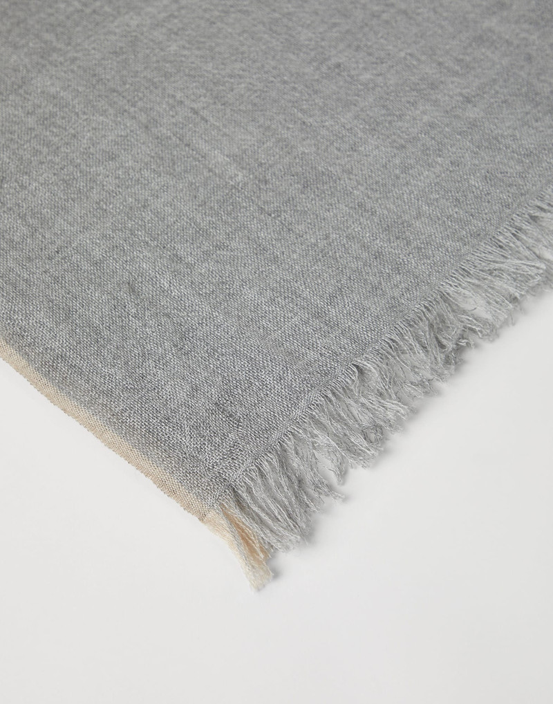 Brunello Cucinelli Cashmere and cotton scarf with selvedge outlook