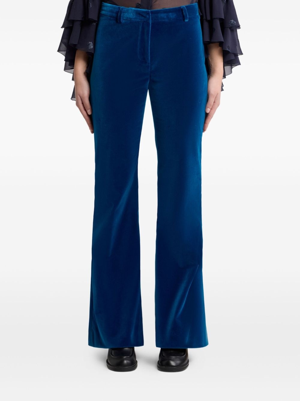 velvet flared trousers - 3